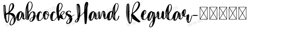 BabcocksHand Regular字体转换